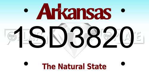 1SD3820 Arkansas License Plate