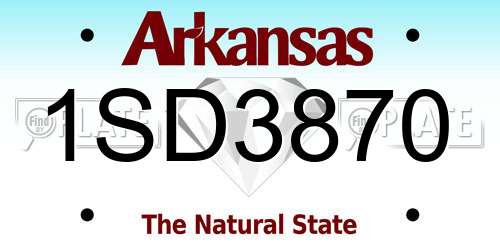 1SD3870 Arkansas License Plate