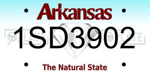 1SD3902 Arkansas License Plate