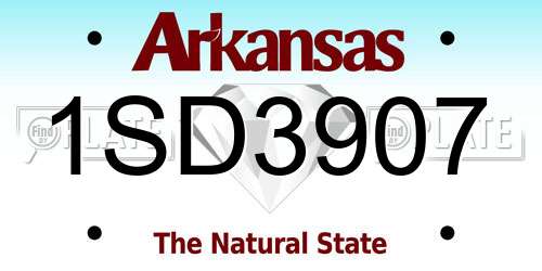 1SD3907 Arkansas License Plate