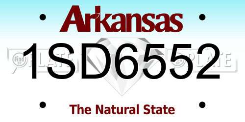 1SD6552 Arkansas License Plate