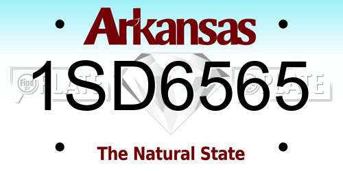 1SD6565 Arkansas License Plate