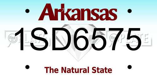 1SD6575 Arkansas License Plate