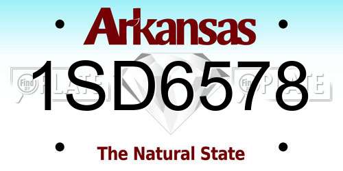 1SD6578 Arkansas License Plate