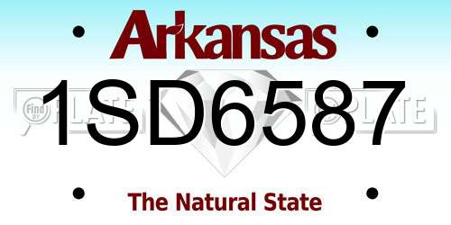 1SD6587 Arkansas License Plate