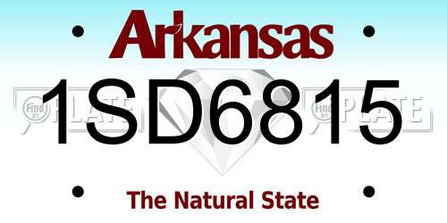 1SD6815 Arkansas License Plate