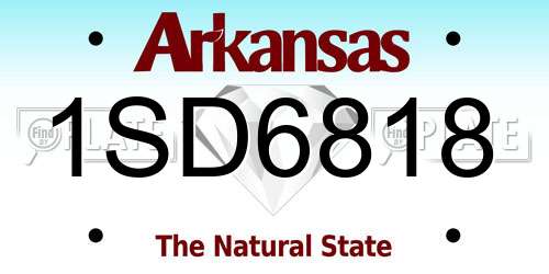 1SD6818 Arkansas License Plate