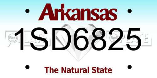 1SD6825 Arkansas License Plate