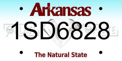 1SD6828 Arkansas License Plate