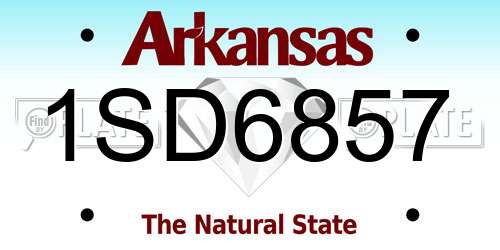 1SD6857 Arkansas License Plate