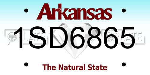 1SD6865 Arkansas License Plate