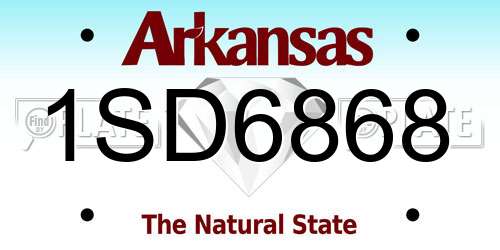 1SD6868 Arkansas License Plate