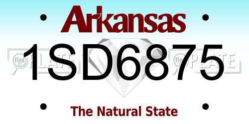 1SD6875 Arkansas License Plate