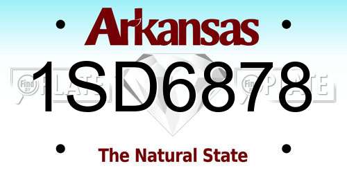 1SD6878 Arkansas License Plate