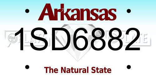 1SD6882 Arkansas License Plate