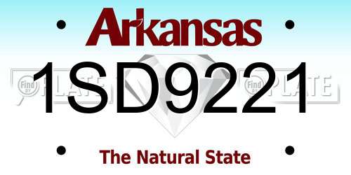 1SD9221 Arkansas License Plate