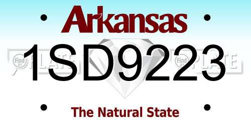 1SD9223 Arkansas License Plate