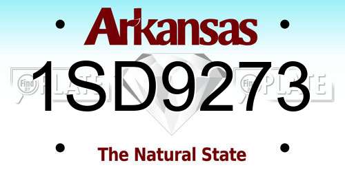 1SD9273 Arkansas License Plate