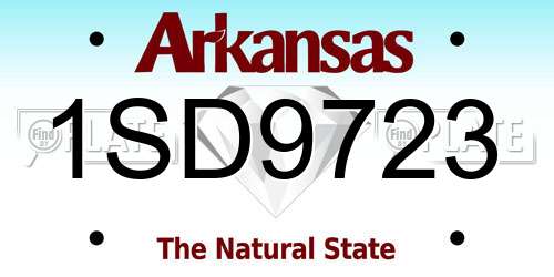 1SD9723 Arkansas License Plate
