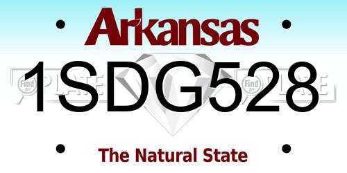 1SDG528 Arkansas License Plate
