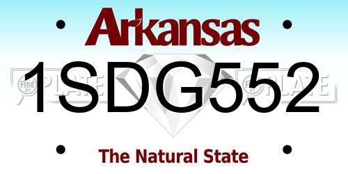 1SDG552 Arkansas License Plate