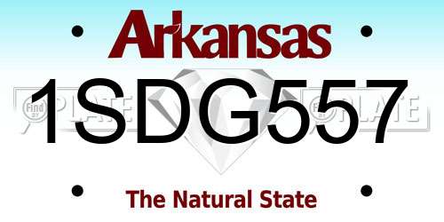 1SDG557 Arkansas License Plate