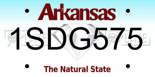 1SDG575 Arkansas License Plate