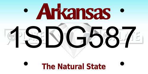 1SDG587 Arkansas License Plate