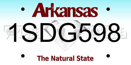1SDG598 Arkansas License Plate