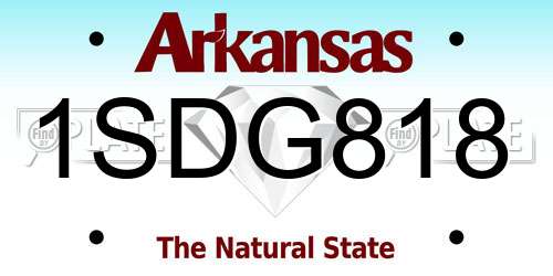 1SDG818 Arkansas License Plate