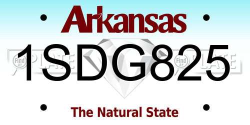 1SDG825 Arkansas License Plate