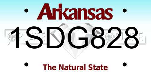1SDG828 Arkansas License Plate