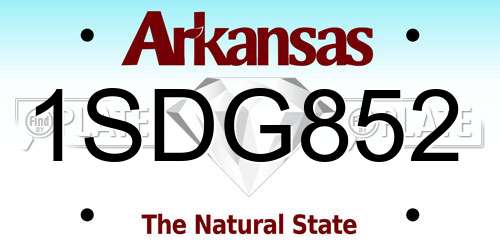 1SDG852 Arkansas License Plate