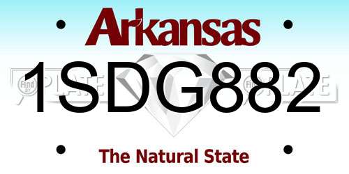1SDG882 Arkansas License Plate