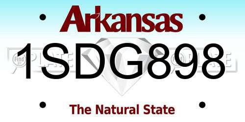 1SDG898 Arkansas License Plate