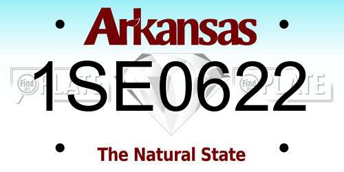 1SE0622 Arkansas License Plate
