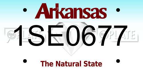 1SE0677 Arkansas License Plate