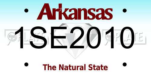 1SE2010 Arkansas License Plate