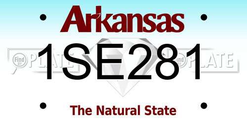1SE281 Arkansas License Plate