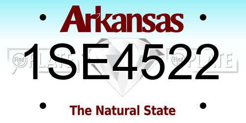 1SE4522 Arkansas License Plate