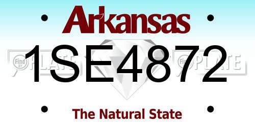 1SE4872 Arkansas License Plate