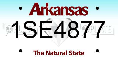 1SE4877 Arkansas License Plate