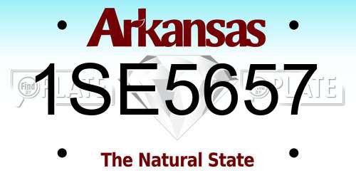 1SE5657 Arkansas License Plate