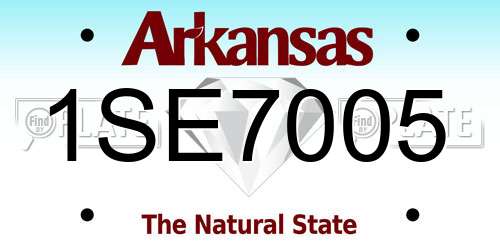 1SE7005 Arkansas License Plate