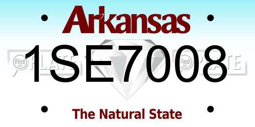 1SE7008 Arkansas License Plate