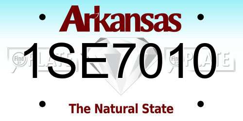1SE7010 Arkansas License Plate