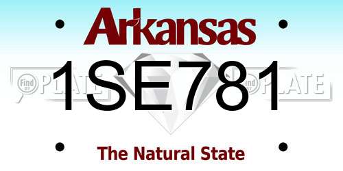 1SE781 Arkansas License Plate