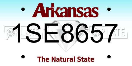 1SE8657 Arkansas License Plate