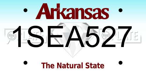 1SEA527 Arkansas License Plate