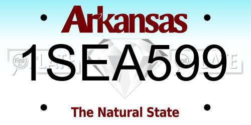 1SEA599 Arkansas License Plate